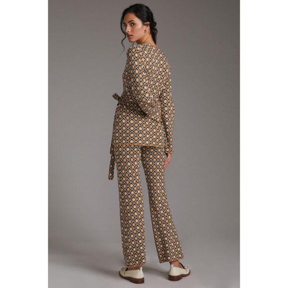 Anthropolgie Maeve Geo Jacquard Pant Set in Neutral Motif Pant Set Size XS Boho - Picture 9 of 9